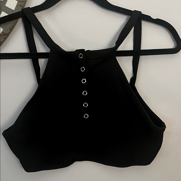 aerie Tops - Aerie sleeveless cropped black halter top size large